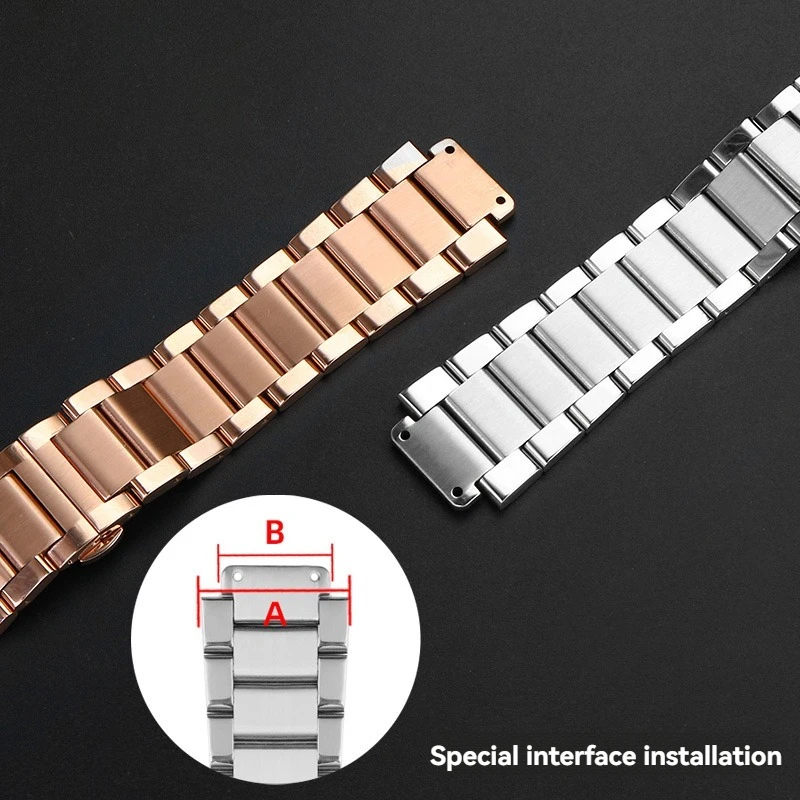 21x13mm 23x17mm 27x19mm metal solid steel belt convex joint watch strap waterproof watchband For HUBLOT BIG BANG classic fusion