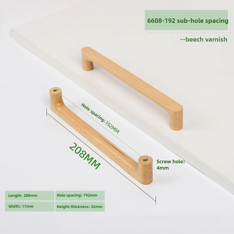 Nordic Houten Massieve Hardware Pull Meubelgrepen Beukenhout Keukenkast Handgrepen Garderobe Kast Ladeknoppen