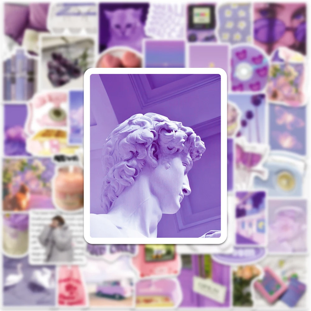 

10/30/50pcs INS Style Purple Small Fresh Cute Stickers Decals DIY Notebook Suitcase Laptop Guitar Aesthetic Graffiti Sticker Toy