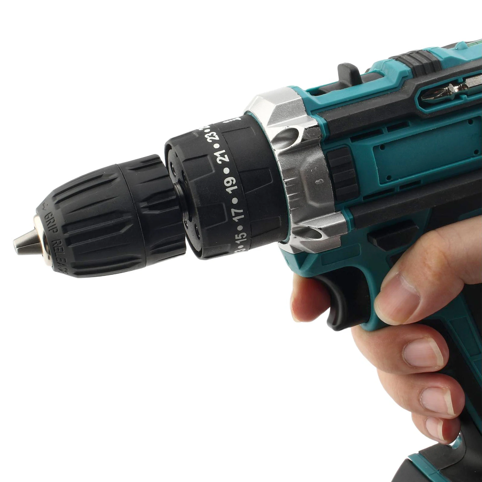 Akku-Schlagbohrschrauber, elektrischer Schraubendreher, wiederaufladbarer Handhammer, Elektrowerkzeug, 25 + 3 Drehmomentreiber, Li-Ionen-Akku – Detail 16