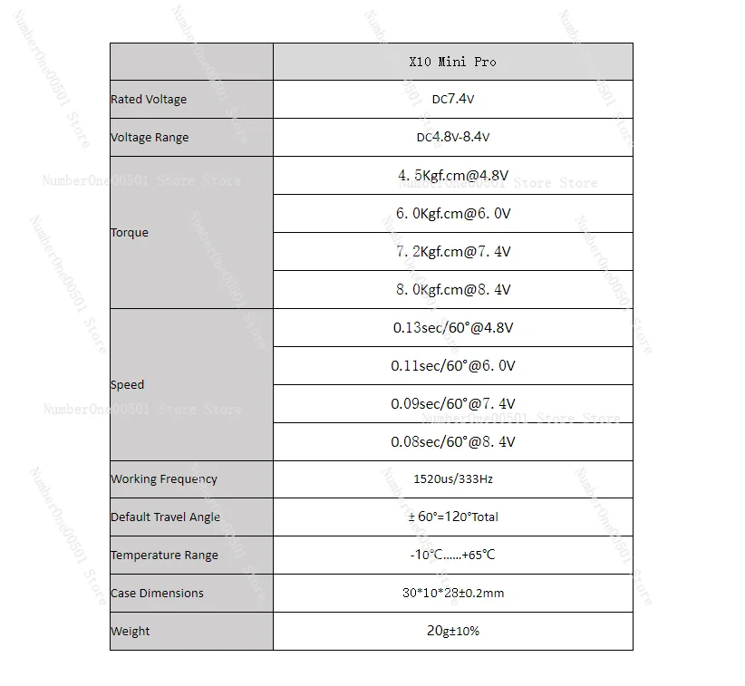 

X10 Pro Mini A B Metal Digital High Voltage High Speed Servo 8KG for Glider Airplane