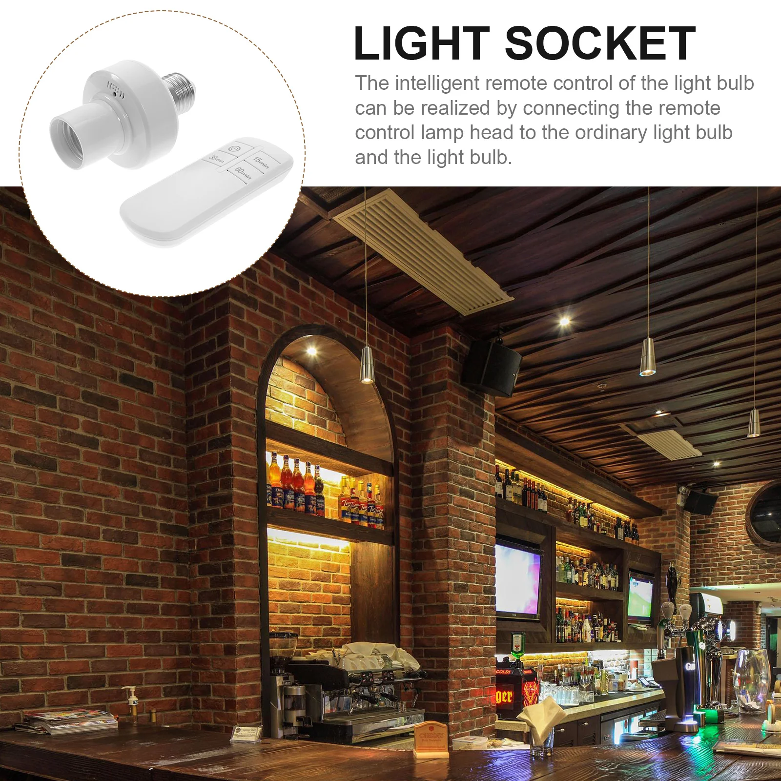 Remote Control Light Head Sockets for Lamps E27 Holder Bulb Stands Bulbs Lampholder Smart Wireless with Timer Kit