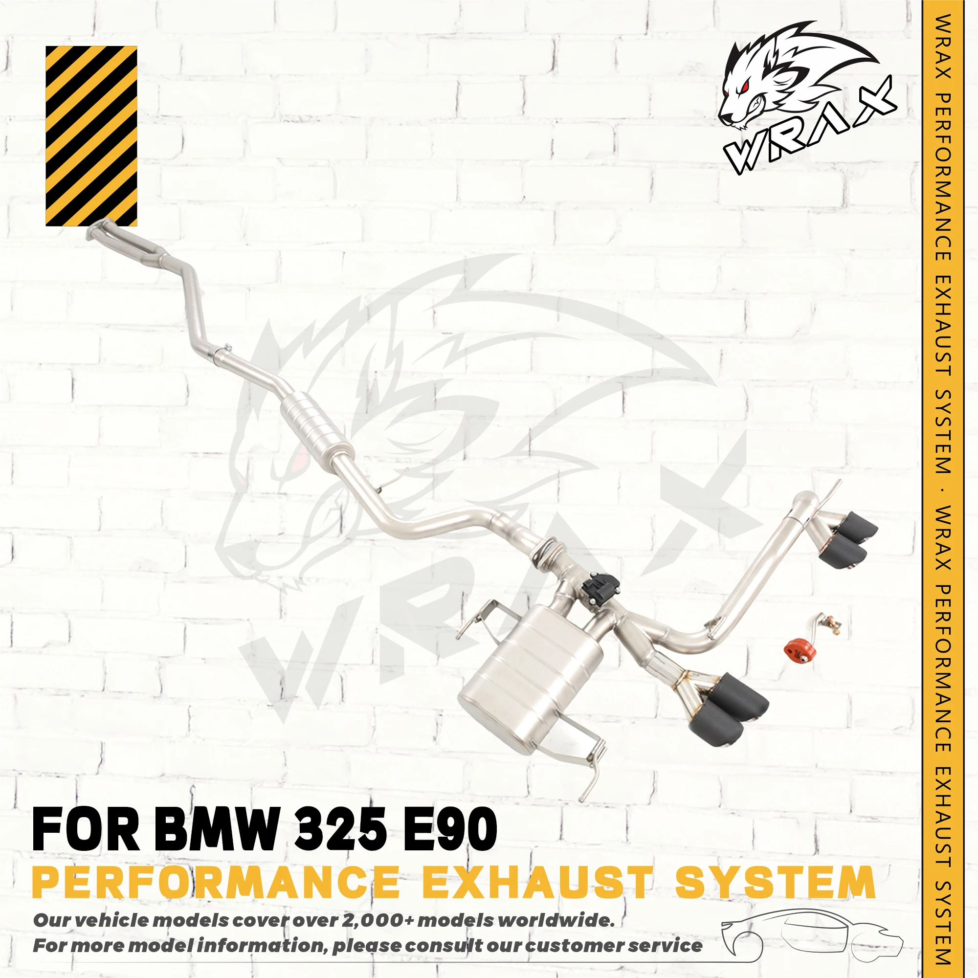 

WRAX SS304(for BMW 325 E90 with Valve Control Exhaust System) Auto Accessories Exact Fit Replacement Catback Exhaust Pipe