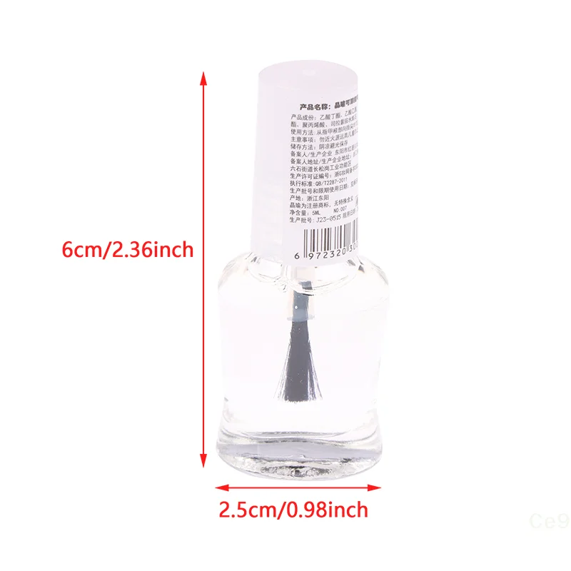 6ml Clear Top Coat Nail Polish - No-Bake, Quick-Drying Shine Enhancer