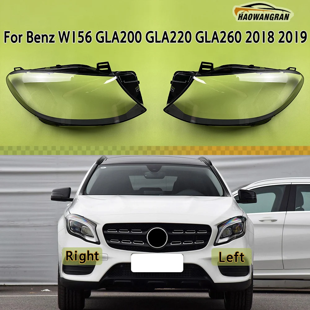 Front Headlight cover For Benz GLA W156 GLA200 GLA220 GLA260 2018 2019 Transparent Lampshade Plexiglass Replace Original Lens