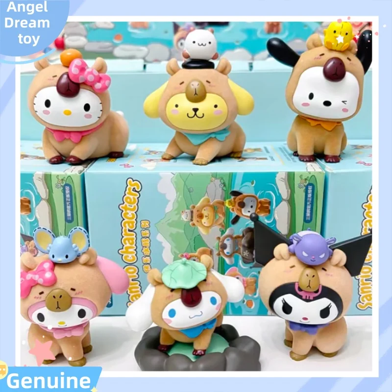 

New Genuine 8cm Buddha Series Capybara Series Blind Box Figurine Toy Doll Cute Hellokitty Desktop Decoration Girl Surprise Gift