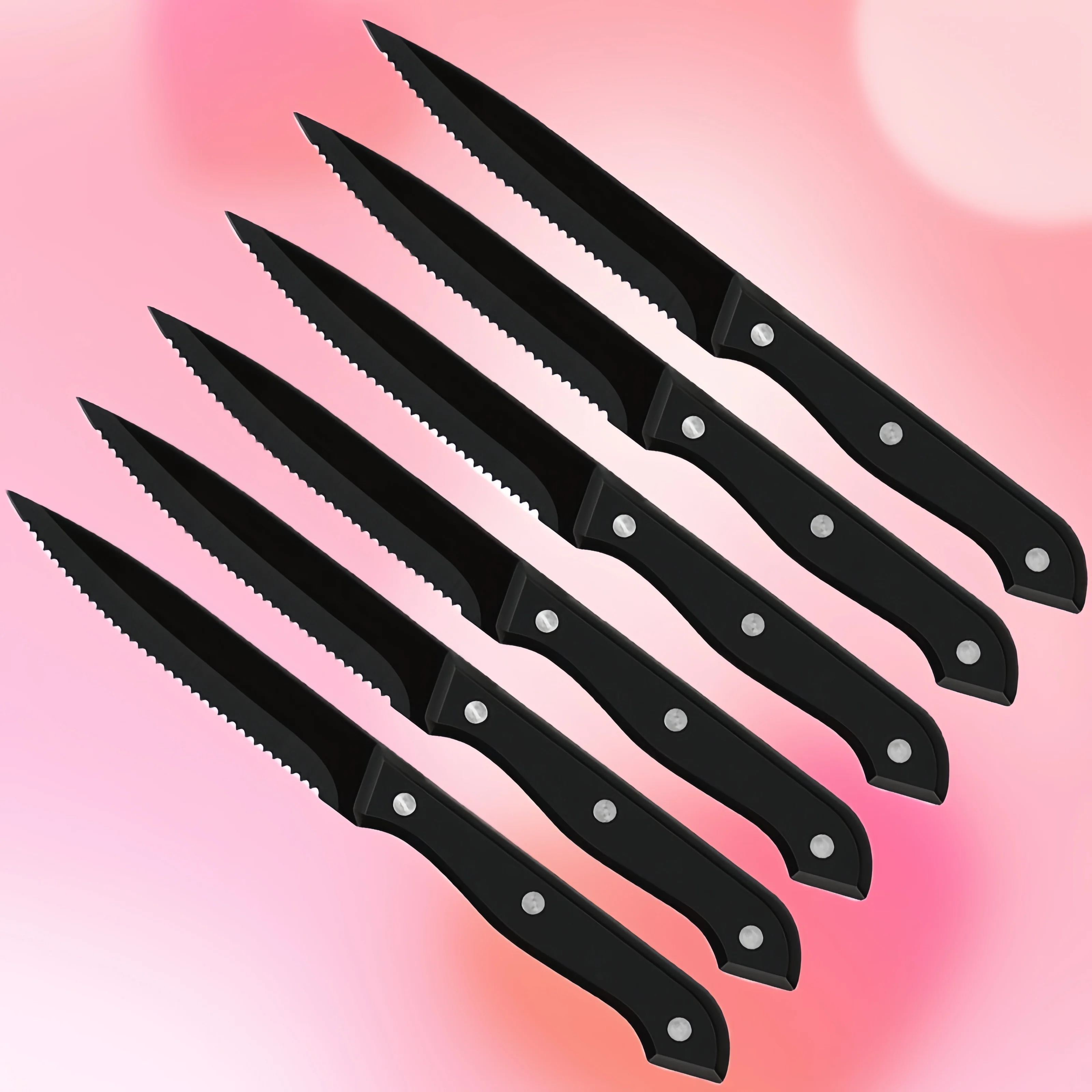1/4/6/8/12 Pc Steak Knife Set Full Tang Serrated Beef Cleaver Stainless Steel Bread Knife Restaurant Cutlery Table Dinner Knifes