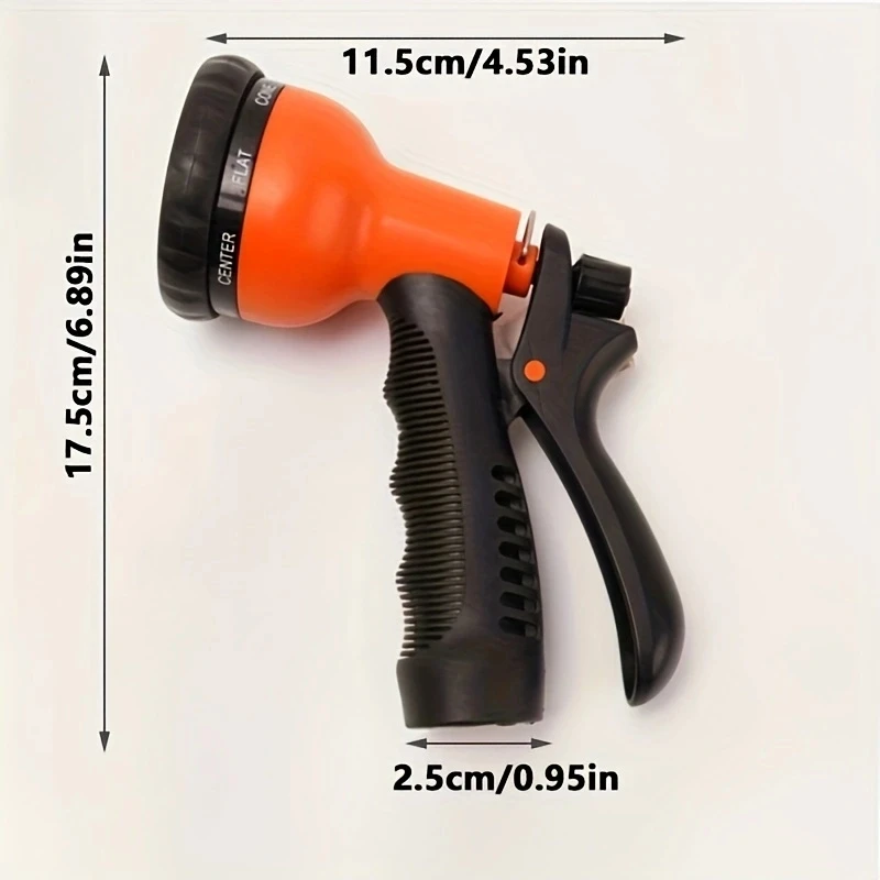 High-Pressure Multi-Functional Garden Hose Nozzle  Durable Plastic with Ergonomic Trigger Design  for Lawn, Car Wash & Garden Cl