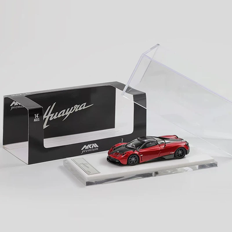 Hkm-ダイキャストスーパーカーモデルカー,両開きドア,メタルレッド,huayra,1:64,レッドウイング,合金