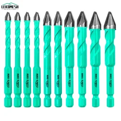 LEKOMESH 10Pcs 6-10mm Drill Bits Set Quick-Release Shank Carbide Tipped Hole Saw For Drilling Wood Masonry Concrete Ceramic Tile