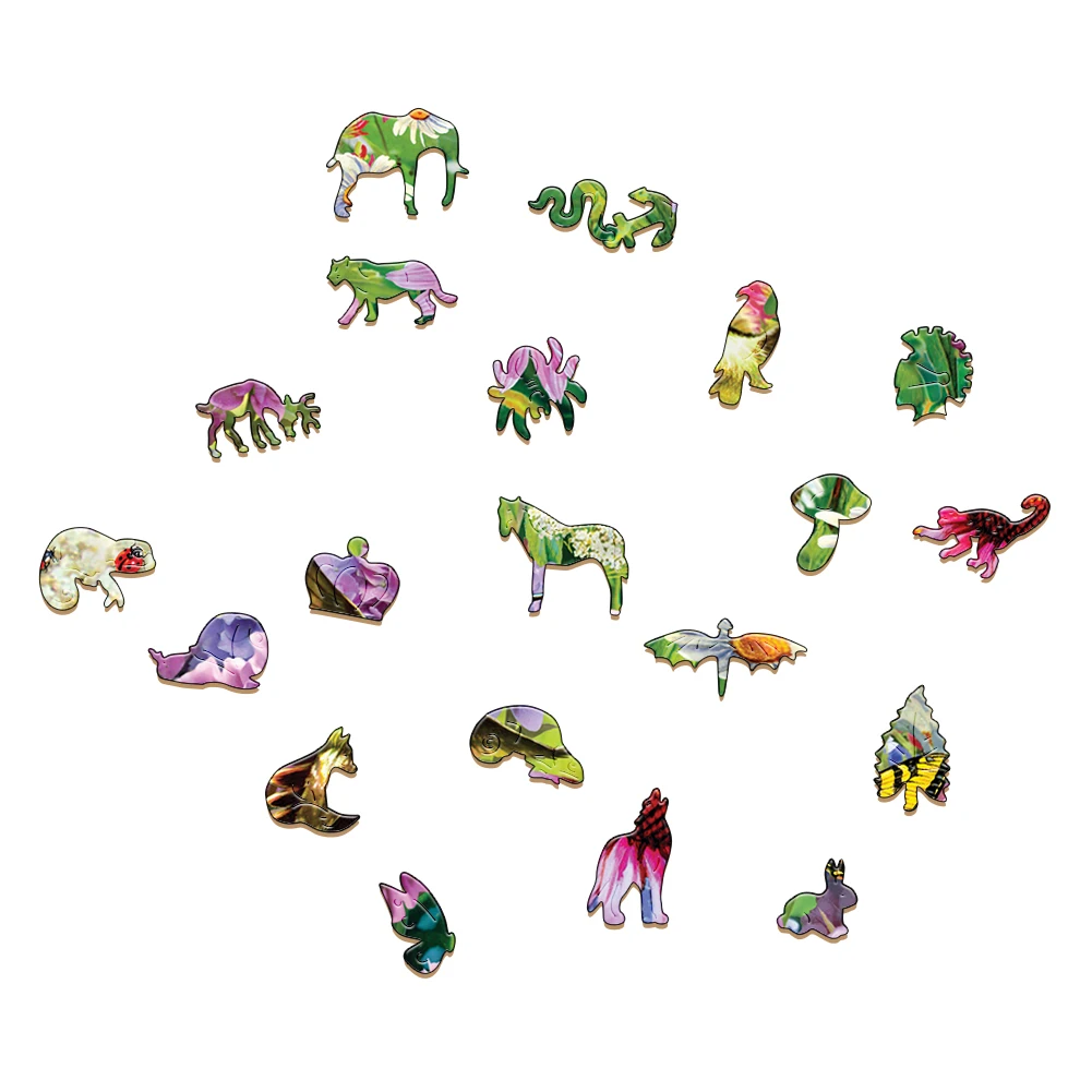 Elegant Animal Wooden Jigsaw Puzzle Party Games Toy For Adults Wood Board Game Birds And Butterflies Wood Puzzle Toys For Kids