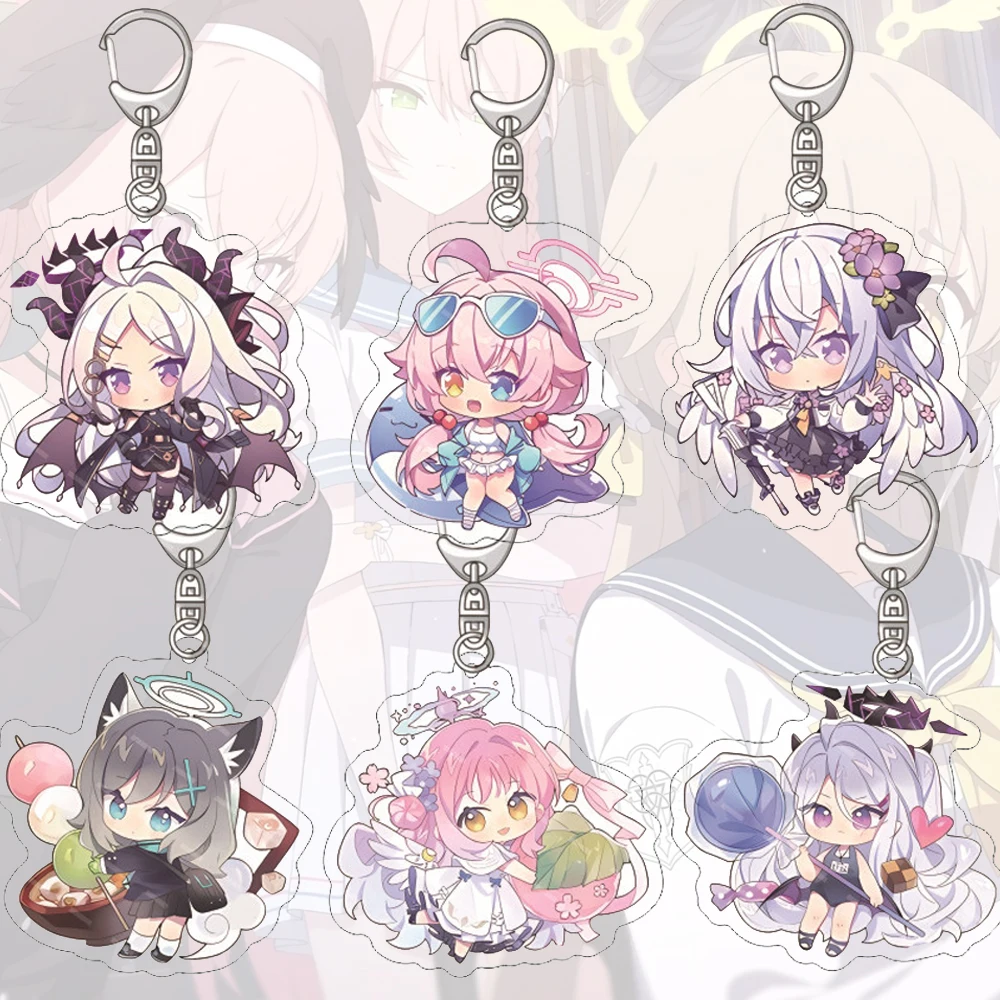 Blue Archive Acryl Schlüsselanhänger Schale Ornamente Aru Tasche Zubehör Anhänger Shirako Hoshino Modell Spielzeug Schlüsselanhänger Festival Geschenk