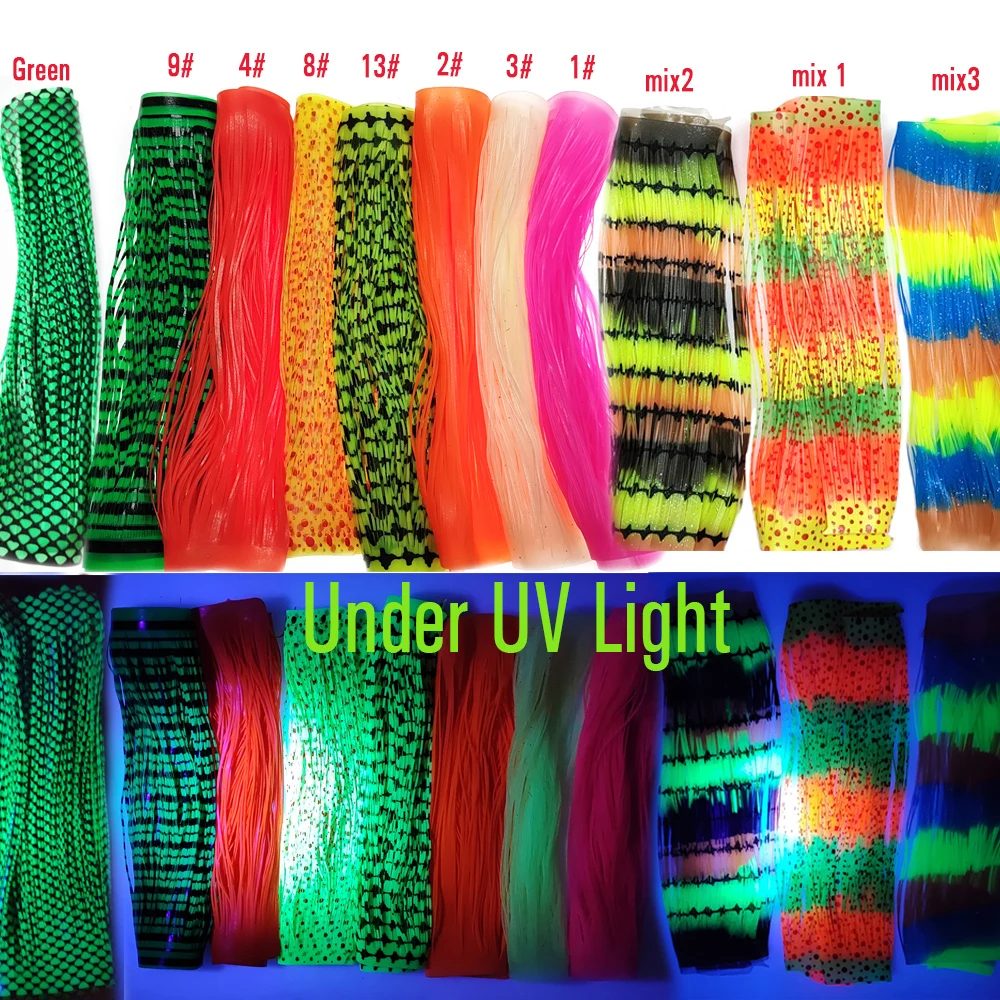 Vtwins Multiple Color UV Silicone Legs Skirt Barred Rubber Flutter Legs  Streamers Fly Fishing Sea Fishing Tying Material Tackle