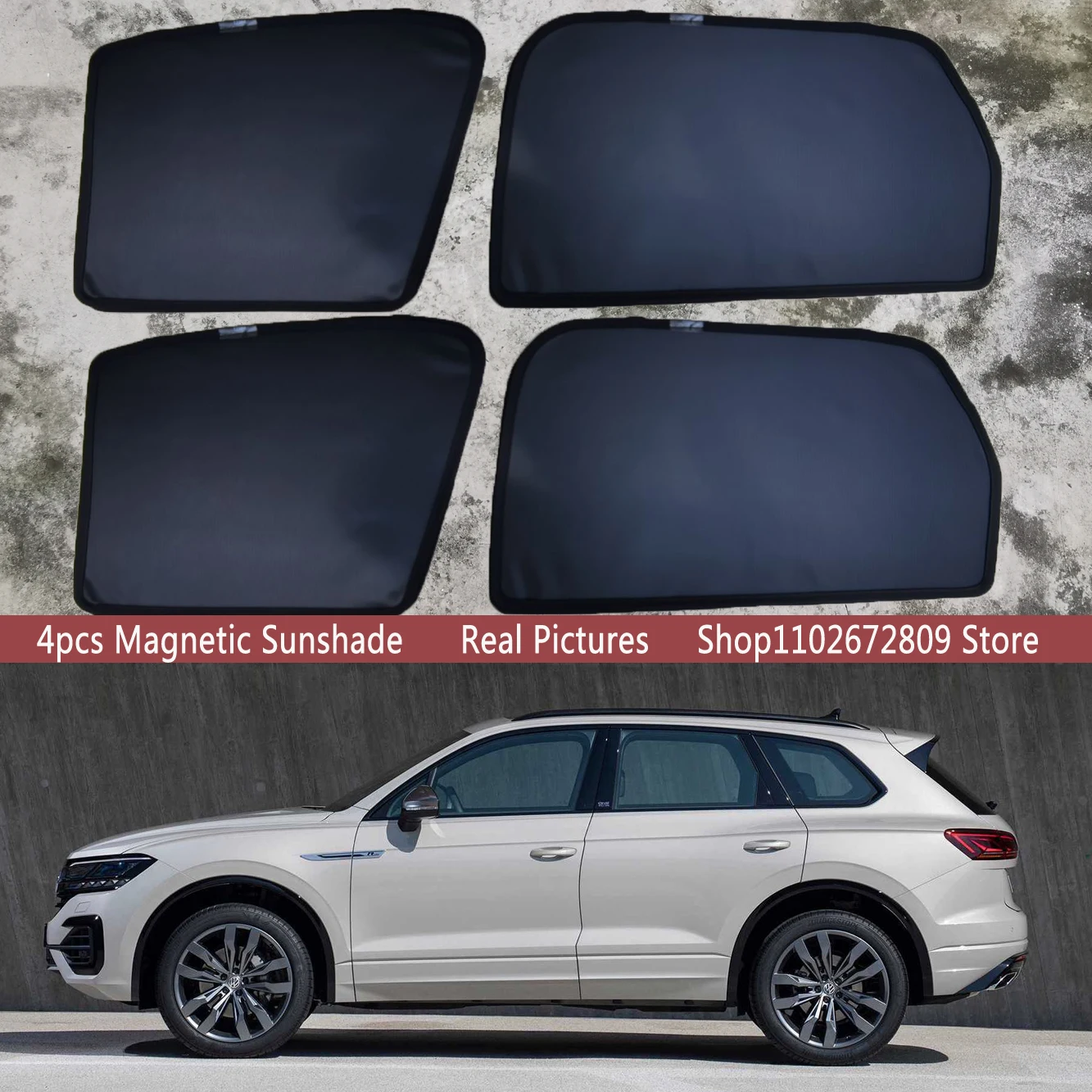 Magnetic Car Sunshade Shield Front Windshield Frame Curtain Sun Shades For Volkswagen VW Touareg CR 2018 - 2024 2019 Accessories