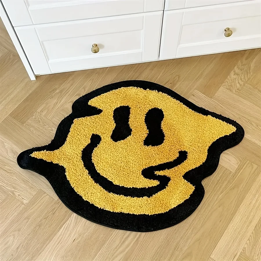 

VIKAMA Adorable Smiley - Face Loop - Pile Rug: Fluffy, Slip - Resistant, Great for Adding Cheer to Any Room