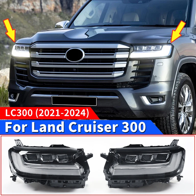 

For Toyota Land Cruiser 300 2021-2023 LED DRL Headlight Modification Accessories LC300 Exterior upgraded parts body kit Tuning