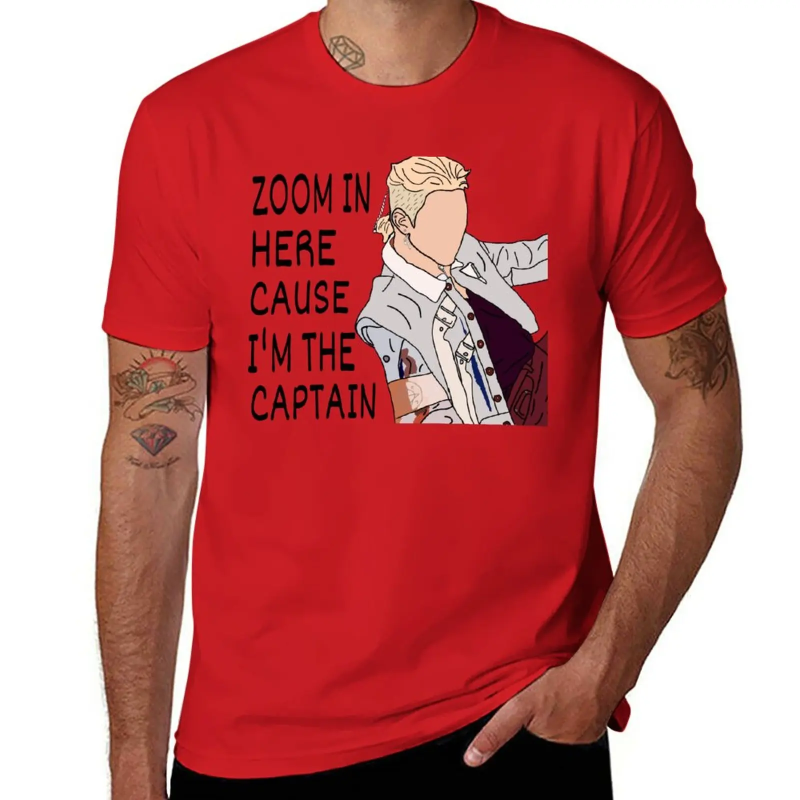 New Zoom in here cause Im the captain! T-Shirt cute clothes new edition t shirt korean fashion plain white t shirts men