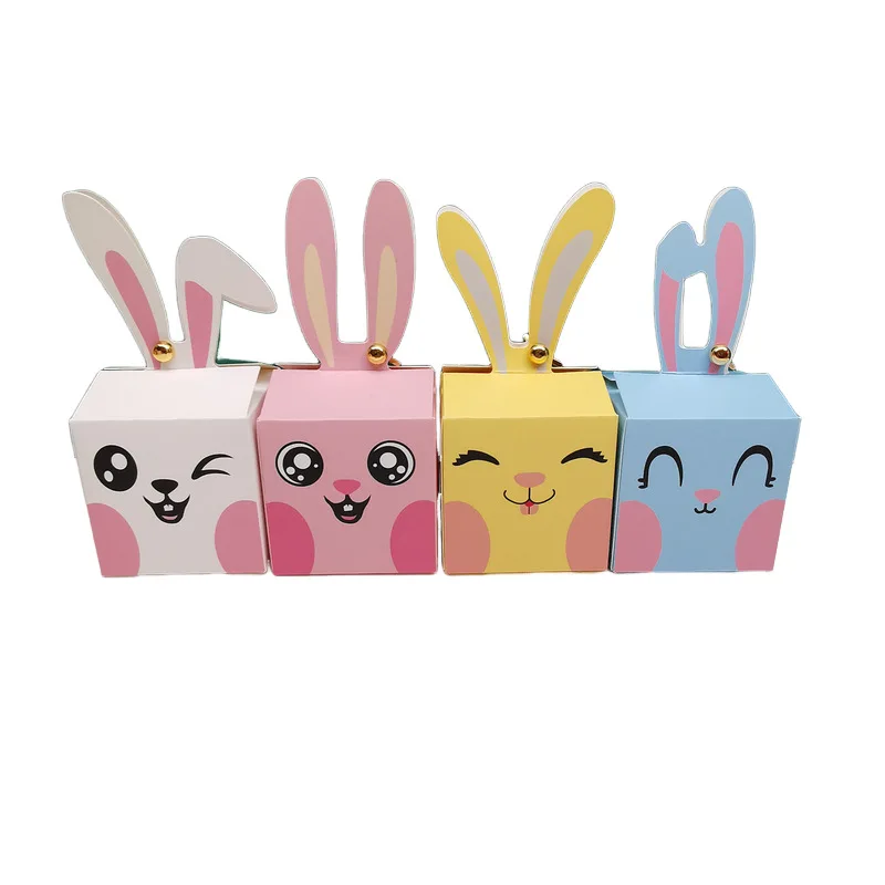 12/24Pcs Cartoon Rabbit Candy Box Happy Easter Kid Baby Shower Chocolate Cake Favor Gift Packaging Boxes Birthday Party Supplies view 4