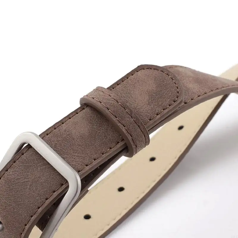 حزام عصري بإبزيم مربع الشكل وحزام من الجلد الصناعي هدية مثالية