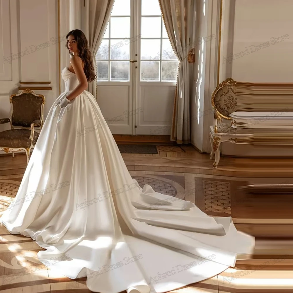 فساتين زفاف رشيقة زي العرائس الساحرة مثير بدون حمالات بدون ظهر رداء للحفلات الرسمية Vestidos De Novia مخصص 2026 #2