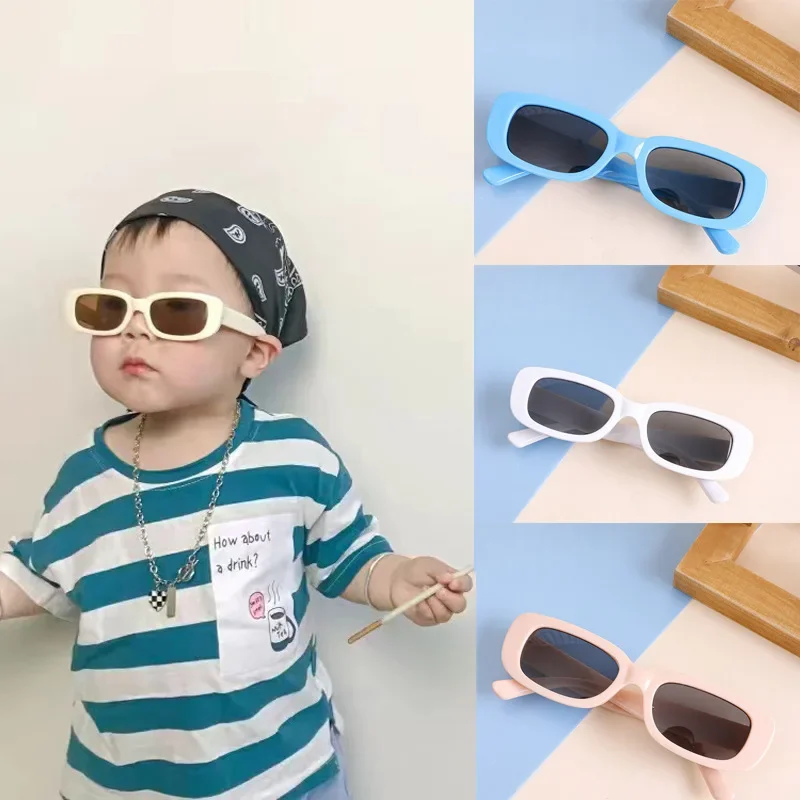 Children Cute Vintage Glasses Frosted Rectangle UV400 Sunglasses Girls Boys Sweet Sun Glasses Protection Classic Kids Eyewear