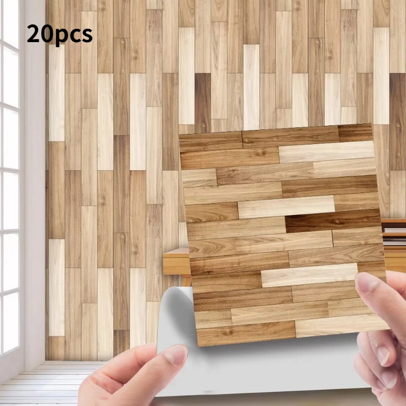 Azulejos  textura  grano de madera  imitación, azulejos autoadhesivos antiguos, pegatinas  pared retro pegadas, se puede