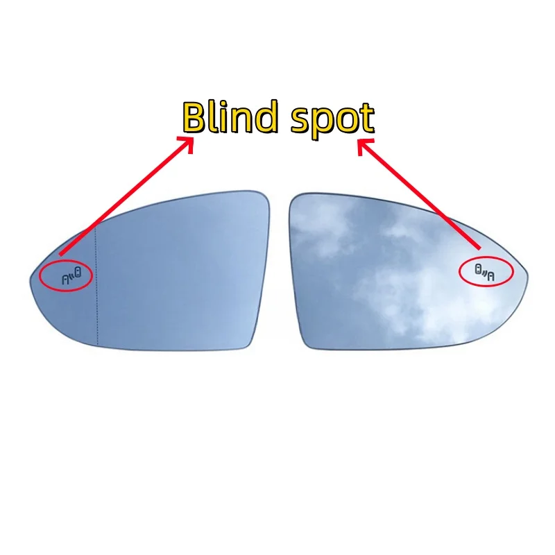 Car led warning blind spot wide angle heated mirror glass for Volkswagen Golf 7 Lamdo Touran L Jetta MK7 rearview mirror lens