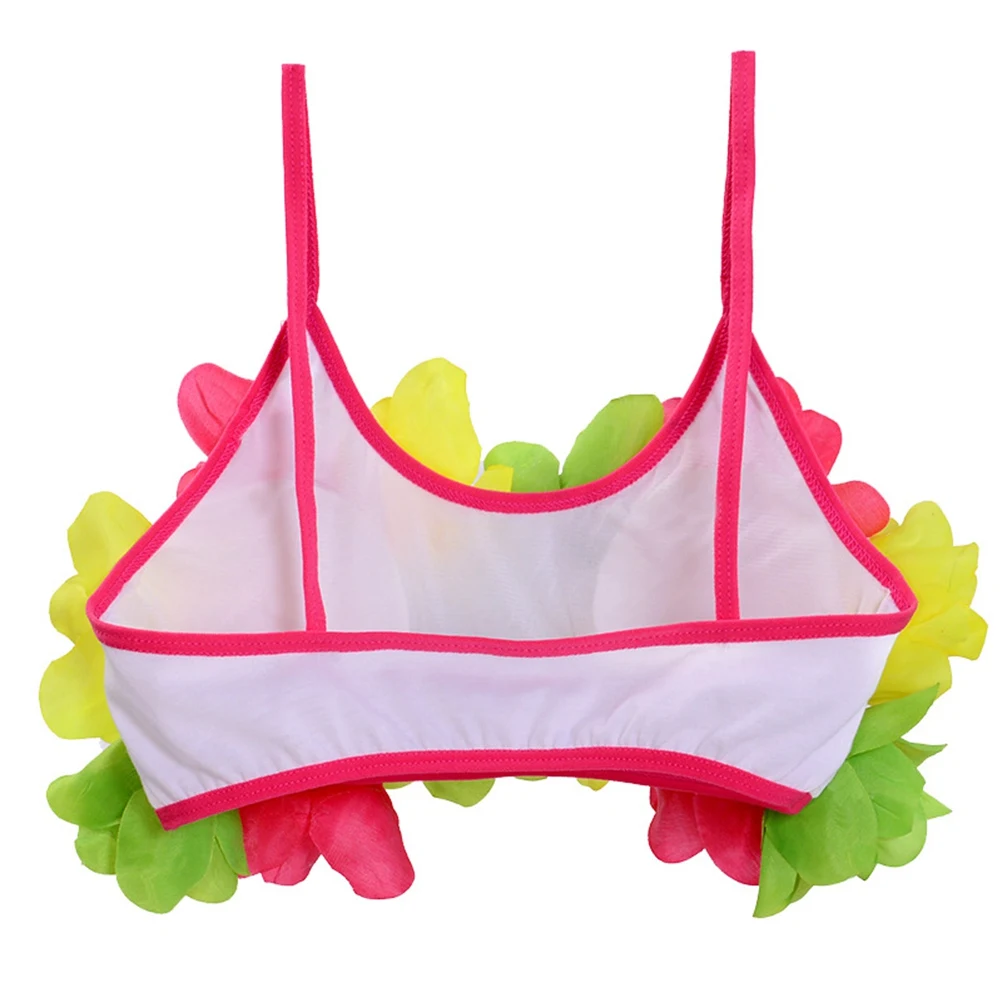 

Children's Bra Flower Grass Dance Costume Girl Kid Performance Cloth Accessories Tropical Theme Event Prop Set