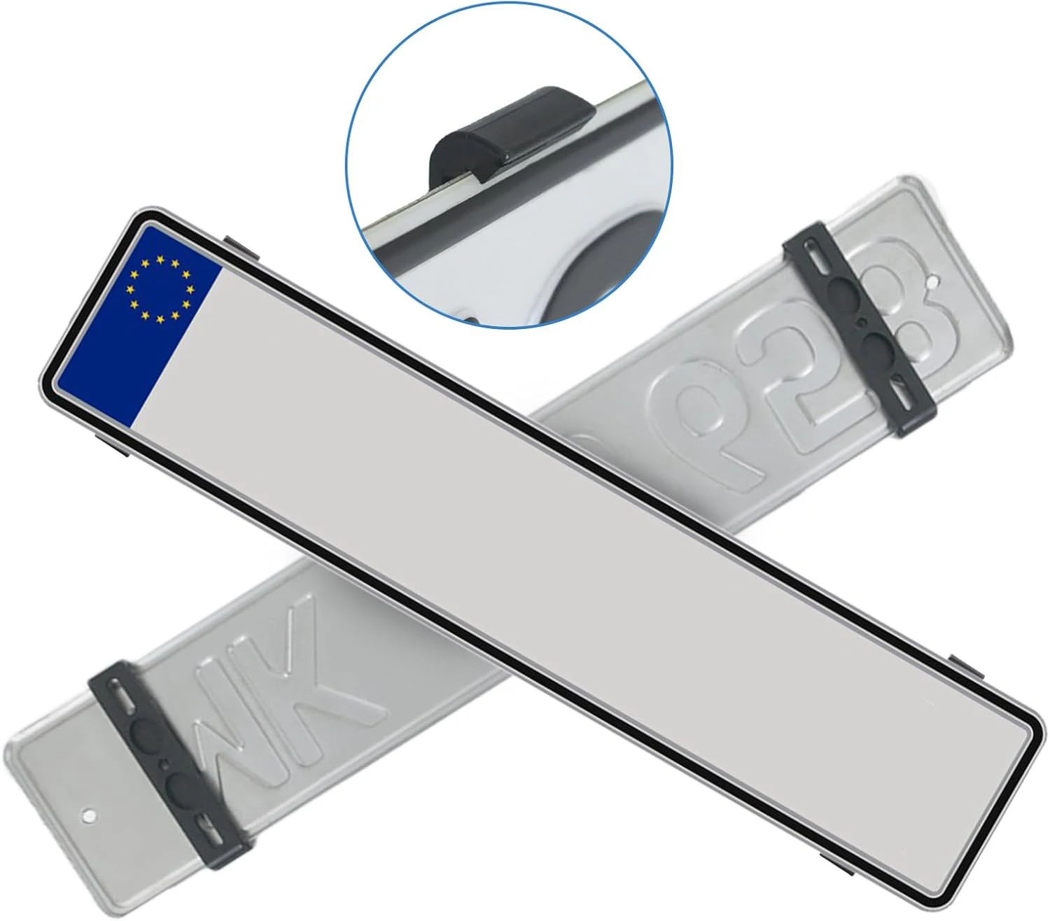 4 قطعة إطار لوحة ترخيص بدون إطار مقاوم للطقس إطار علامة السيارة لعلامات السيارة الأمامية والخلفية حامل لوحة ترخيص بدون إطار