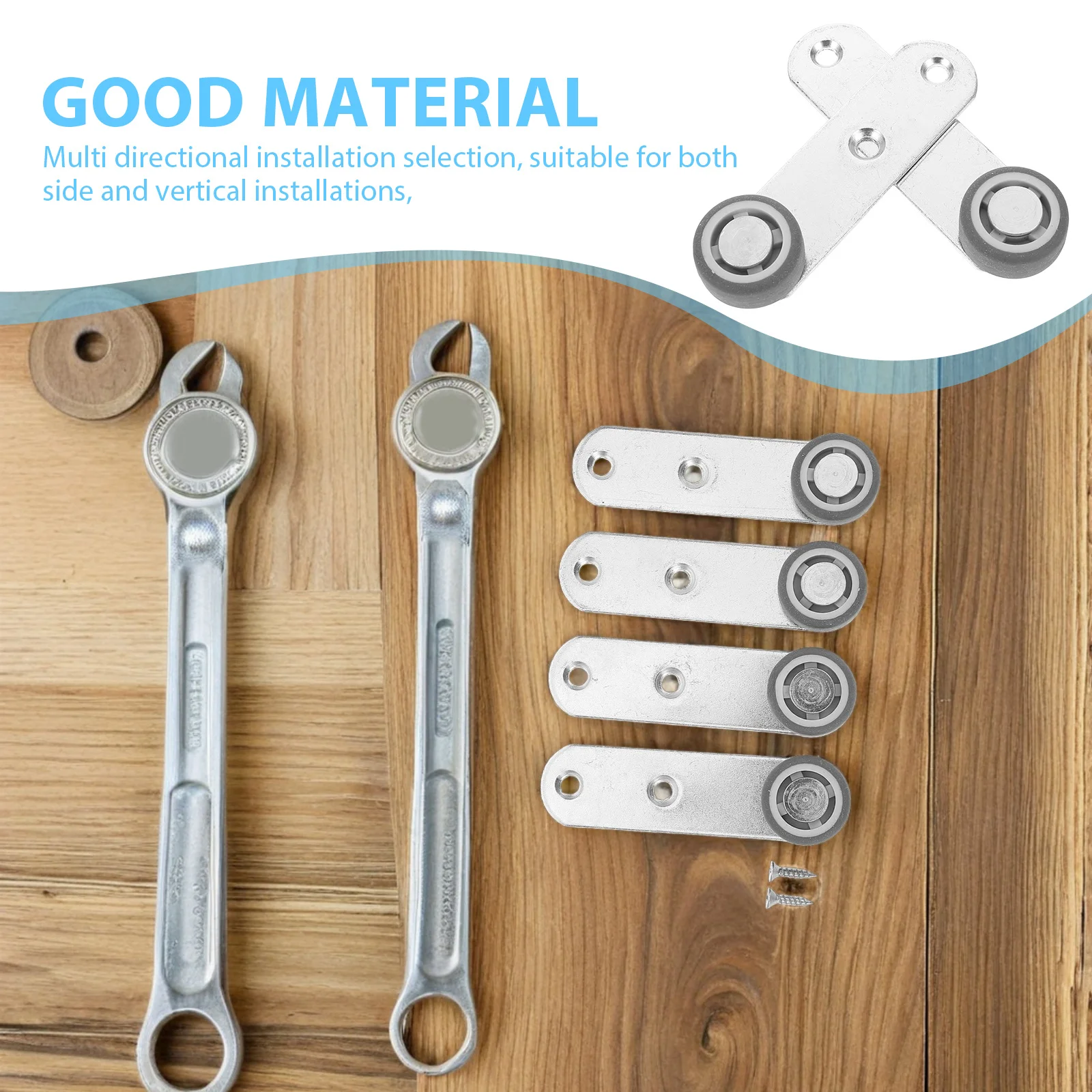 4 قطعة باب منزلق أسفل دعم عجلات الجانب جبل بكرات مطاطية لأبواب الحظيرة خزانة خزانة انزلاق الباب الأسطوانة دليل