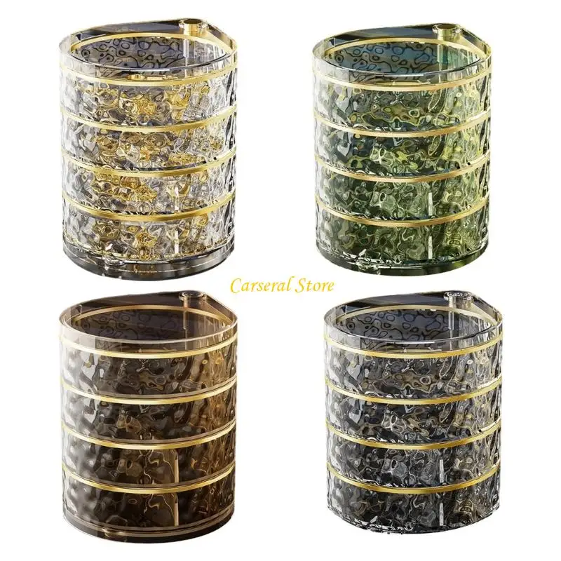 

M4YF 360 Degree Rotating Jewelry Organizers Multiple Tiers Storage Case for Earrings Rings Necklaces Home Decoration