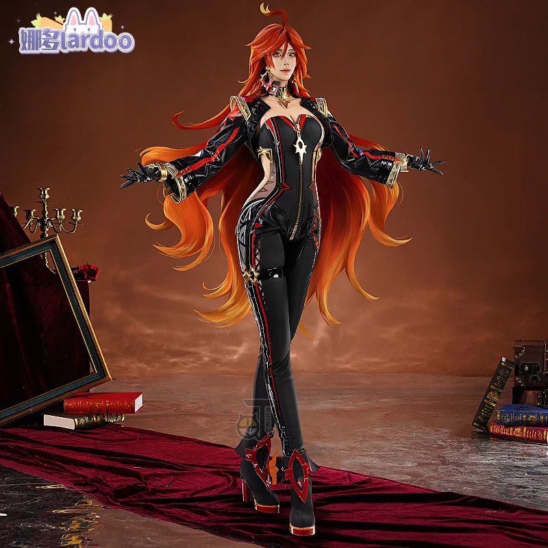 Genshin Impact Mavuika Pyro Archon Game Suit Slim Jumpsuits Uniform Cosplay Costume Halloween Party Outfit Women Lardoo