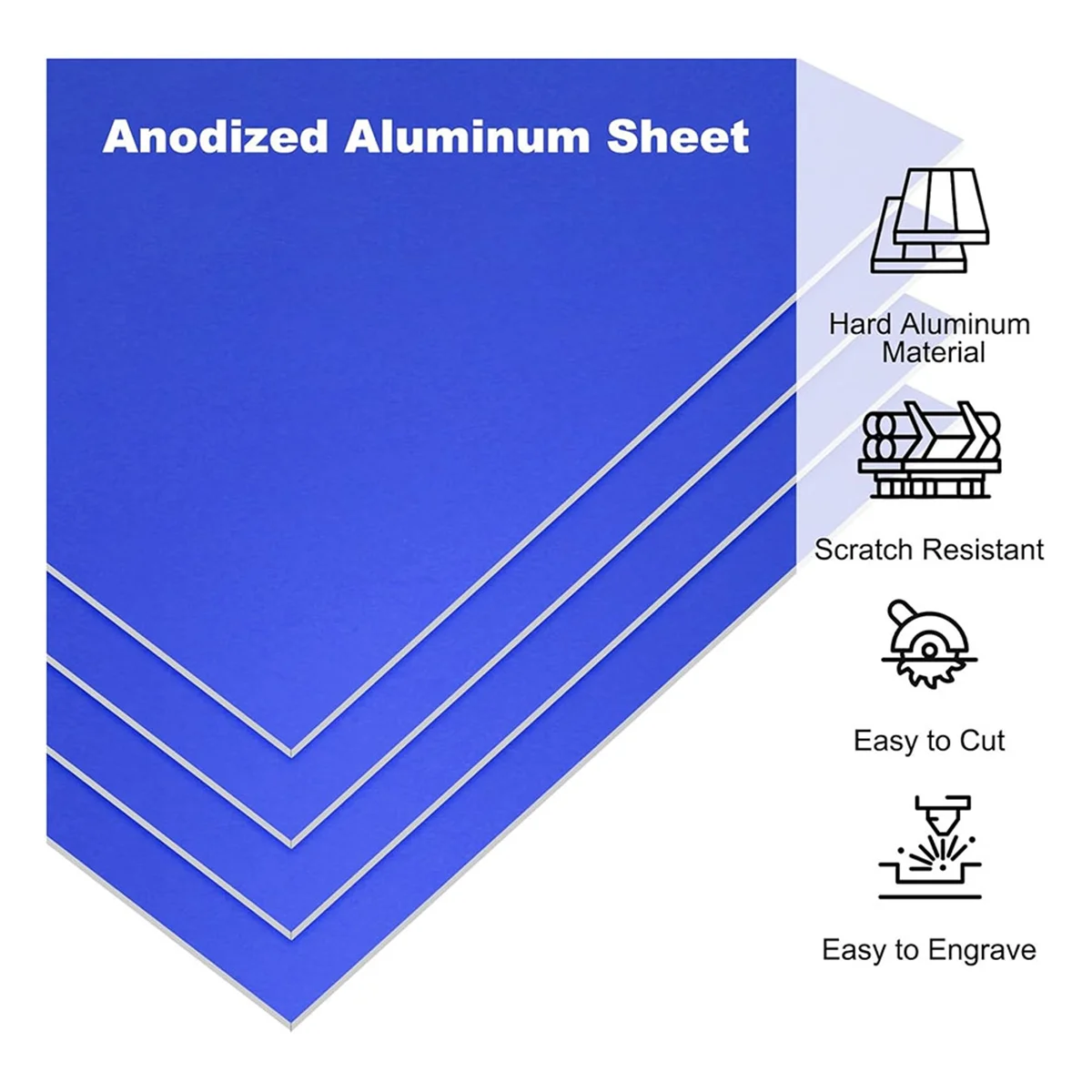 7x5x1/32 cala anodyzowany arkusz aluminiowy, 10 sztuk metalowa prostokątna płyta aluminiowa 0.8mm grube półfabrykaty grawerujące do laserowego majsterkowania