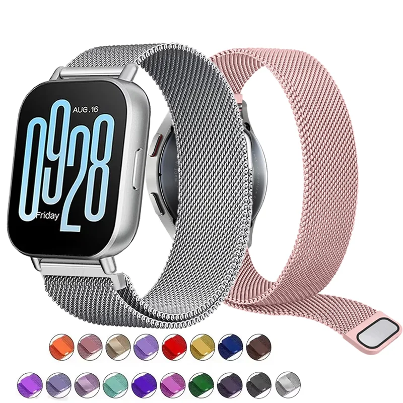 حزام ميلانيزي 22 ملم لساعة Xiaomi Redmi 5 Active Metal Solo Loop سوار فولاذي غير قابل للصدأ Redmi Watch 5 Lite سوار معصم مغناطيسي