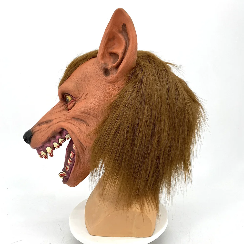 قناع رأس الذئب، قناع الذئب الشرس المخيف، قناع الحيوان اللاتكس، قناع الهالوين التنكري للبالغين، قناع الكرنفال