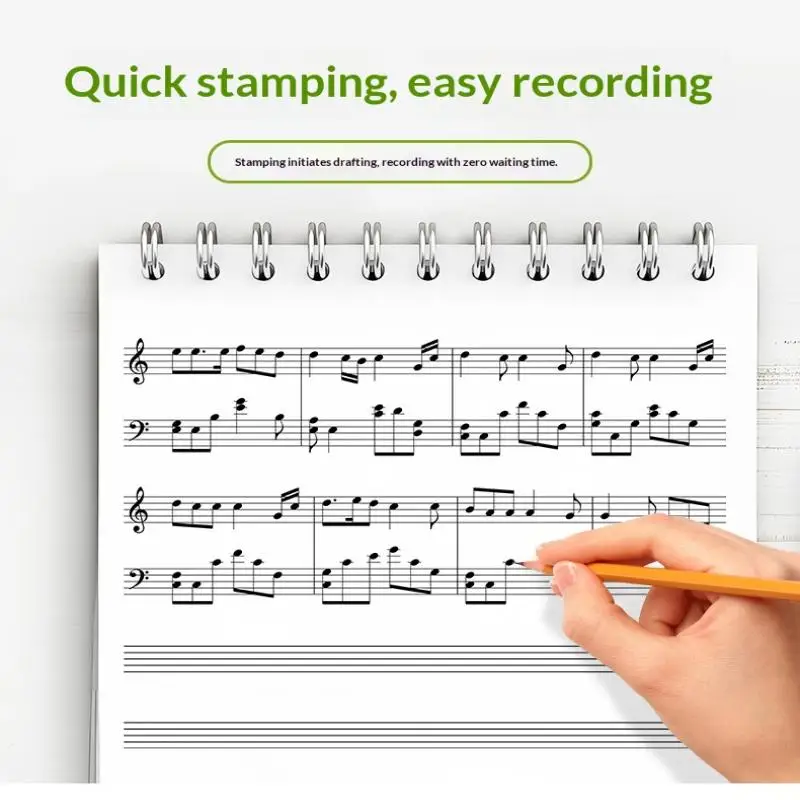 @*5 Line Music Staff Rolling Ink Stamp Crisp Clear Line Pattern Reusable Tool for Music Score Making Learning Teaching