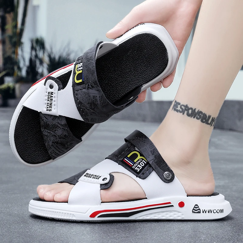 Summer Platform Slippers for Men Shoes Outdoor Two-wear Comfortable Men's Sandals Fashion Non-slip Slip-on Men Sandals Slippers