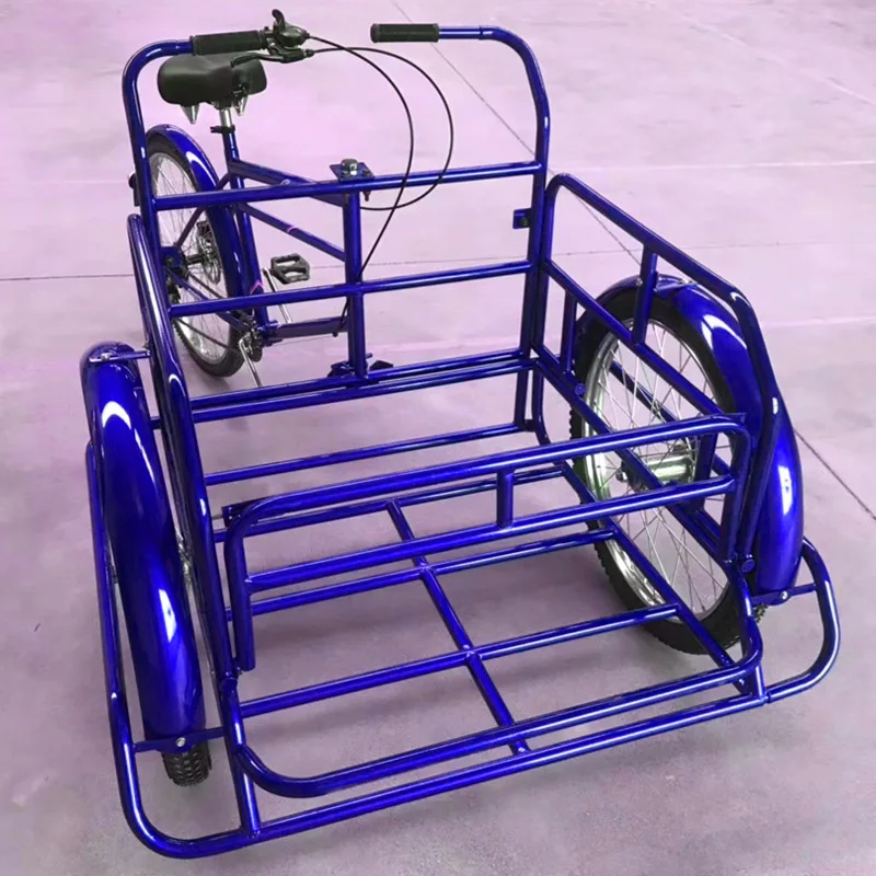 Export 26 Inch Single-speed Heavy-duty Cargo Pulling Reverse Tricycle Pedal Box Tricycle
