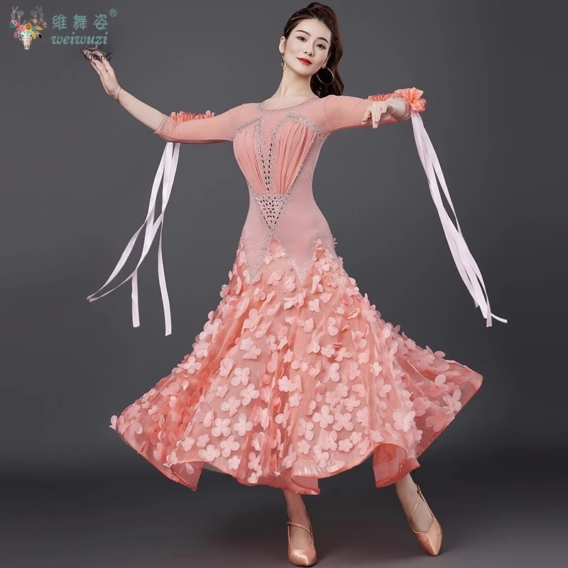 Ballroom Dance Competition Dresses Women Customsized High-end Waltz Social Dancing Performance Clothing Girl's Modern Dresses