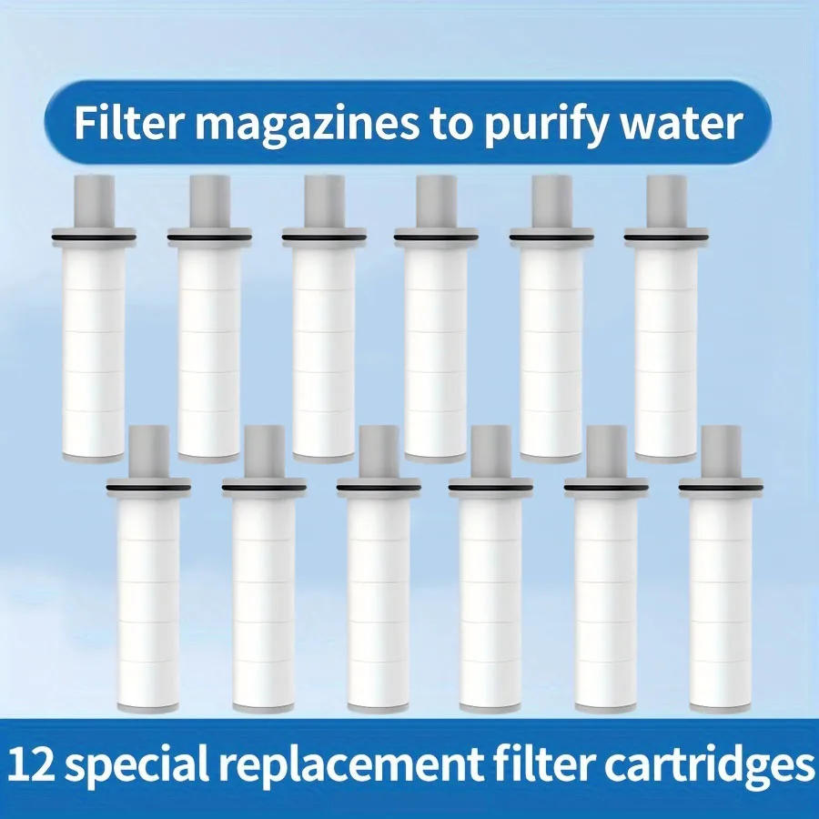 12PCS Pack Shower Head Filter Replacement, Bathroom Shower Head Purifier Element, Compatible with Faucet Shower System, Easy to