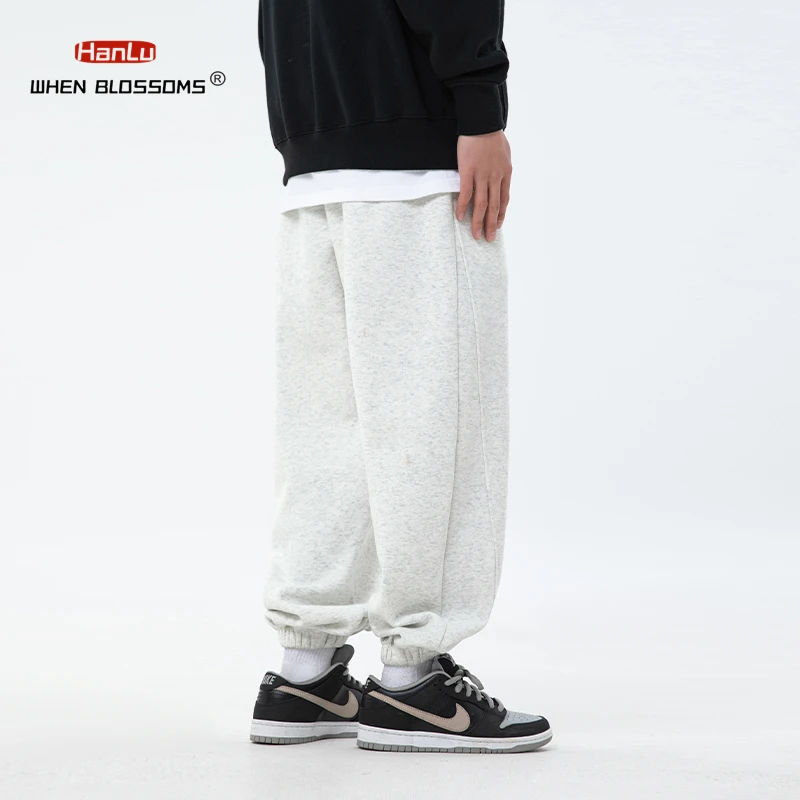 Unisex Sports Jogging Pants Patchwork Design 2024 Spring/Summer New Men Women Trendy Brand Solid Color Loose Casual Pants