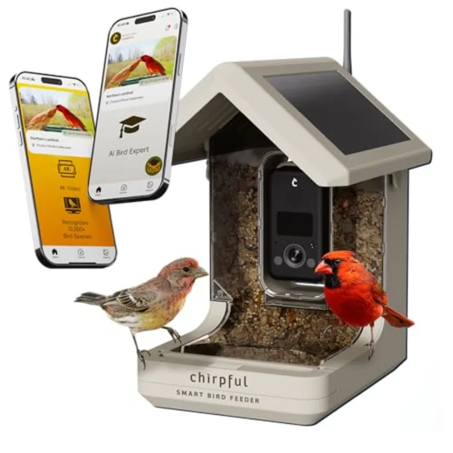 

Smart Bird Feeder with Camera Solar Powered Bird Watching for Outdoors AI to Identify Bird Species Capable of Real-Time Streami