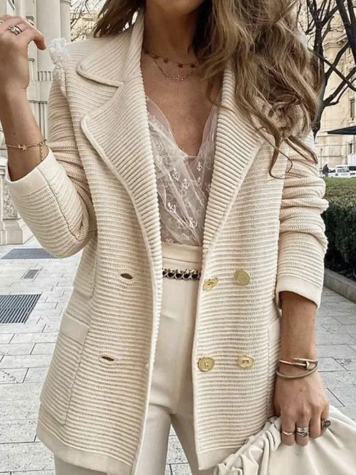 Chic Texture Lungo Sve ort Jaet Capispalla casual da donna Autunno Inverno Nuovo arrivo Tagkita Marca Pendolarismo Vento