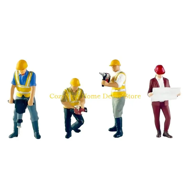 92MF 1/64 Construction Scene Replicas Resin Miniature Building Worker Dioramas Model
