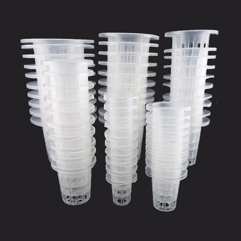 50pcs Planting Grow Clone Nursery Hydroponic colonization Mesh Pot Net Cup Basket Hydroponic Plant Pots F1