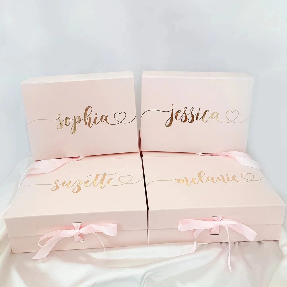 Custom Wedding Bridesmaid Gift Box With Ribbon Hen Party Decorations Will You Be My Bridesmaid/Maid of Honour Bachelor Gift Box