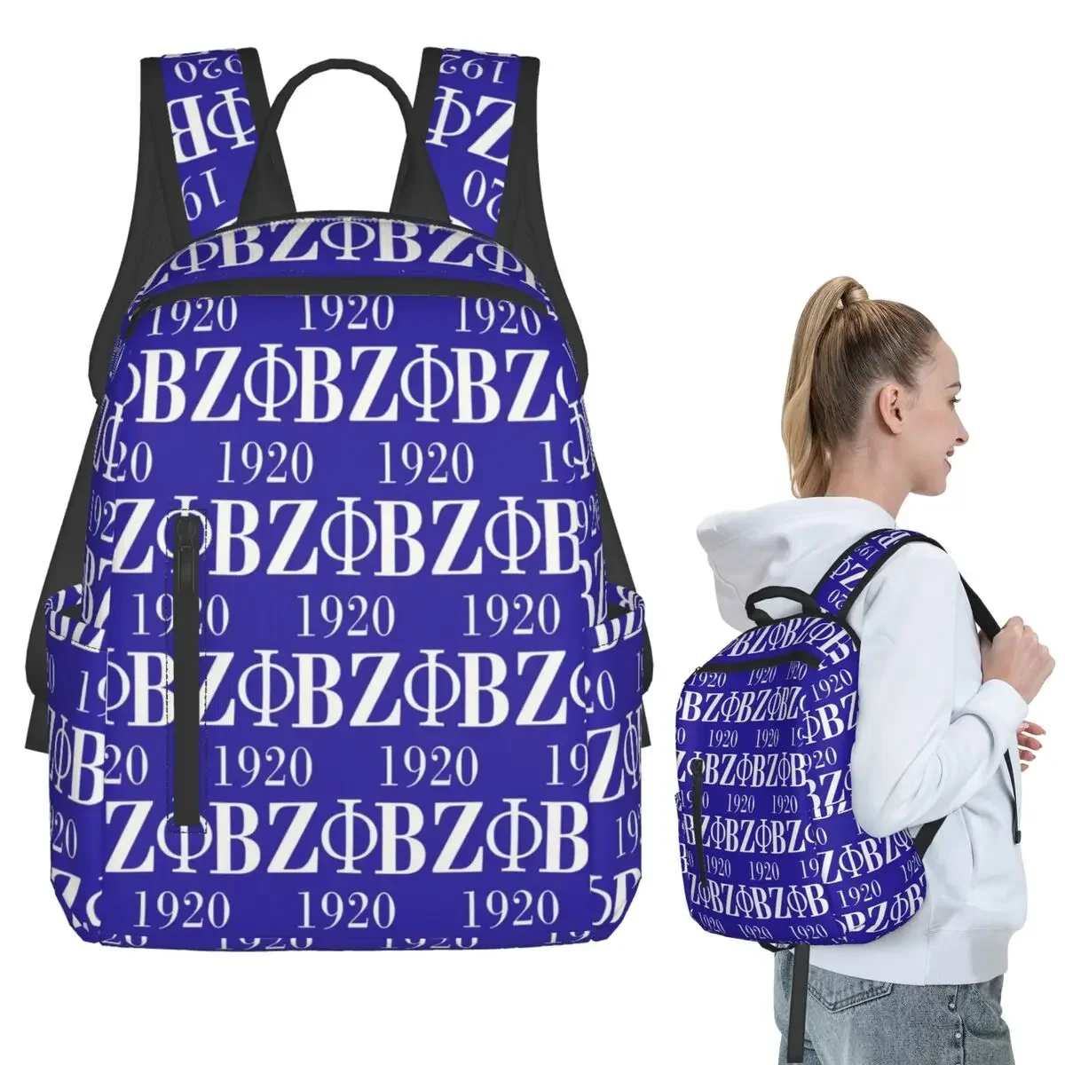 

Zeta Phi Beta Sorority Logo Greek Letter 1920 Backpack Student Boys Girls BookBag Kids School Bag Computer Shoulder Bags