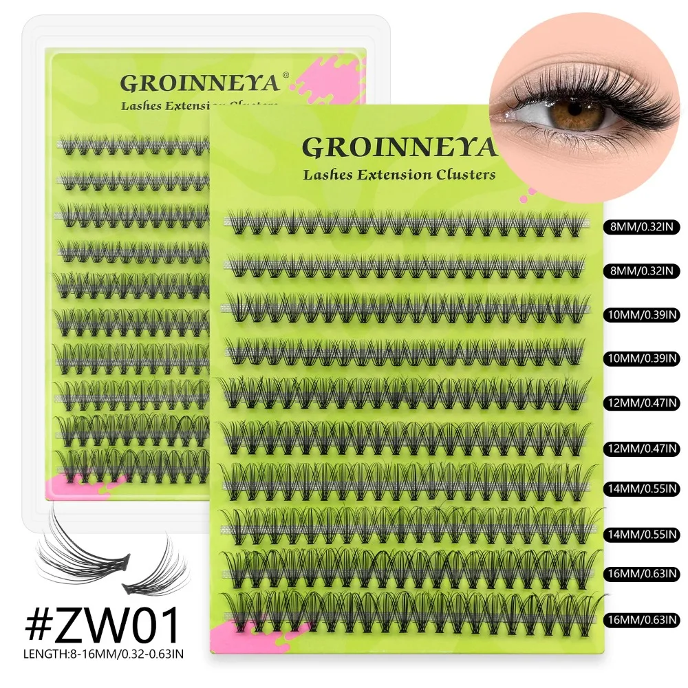 8-16mm Length Single Cluster False Eyelashes Soft Texture Curly and Thick DIY Segmented Eyelashes Enlarge Eyes