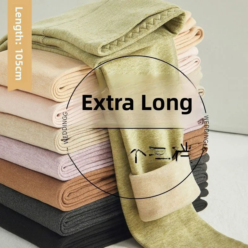 กางเกงขายาวผู้หญิงไซส์ใหญ่ ผ้าขนสัตว์ผสมไหม ผ้าฟลีซ ซับในผ้าฝ้าย สำหรับฤดูใบไม้ร่วงและฤดูหนาว