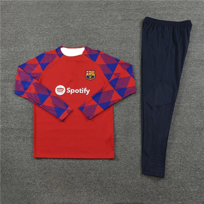 2024 New Best Selling Barcelona Club Fans Edition 3D Printing Sports Long Sleeve Training Printing Training Set